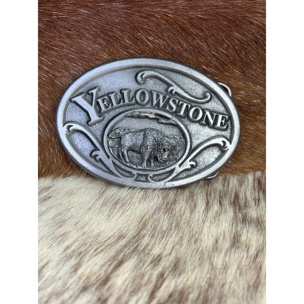 Bison Buffalo Yellowstone Belt Buckle Pewter CSSC Made In USA NWOT Western SW
